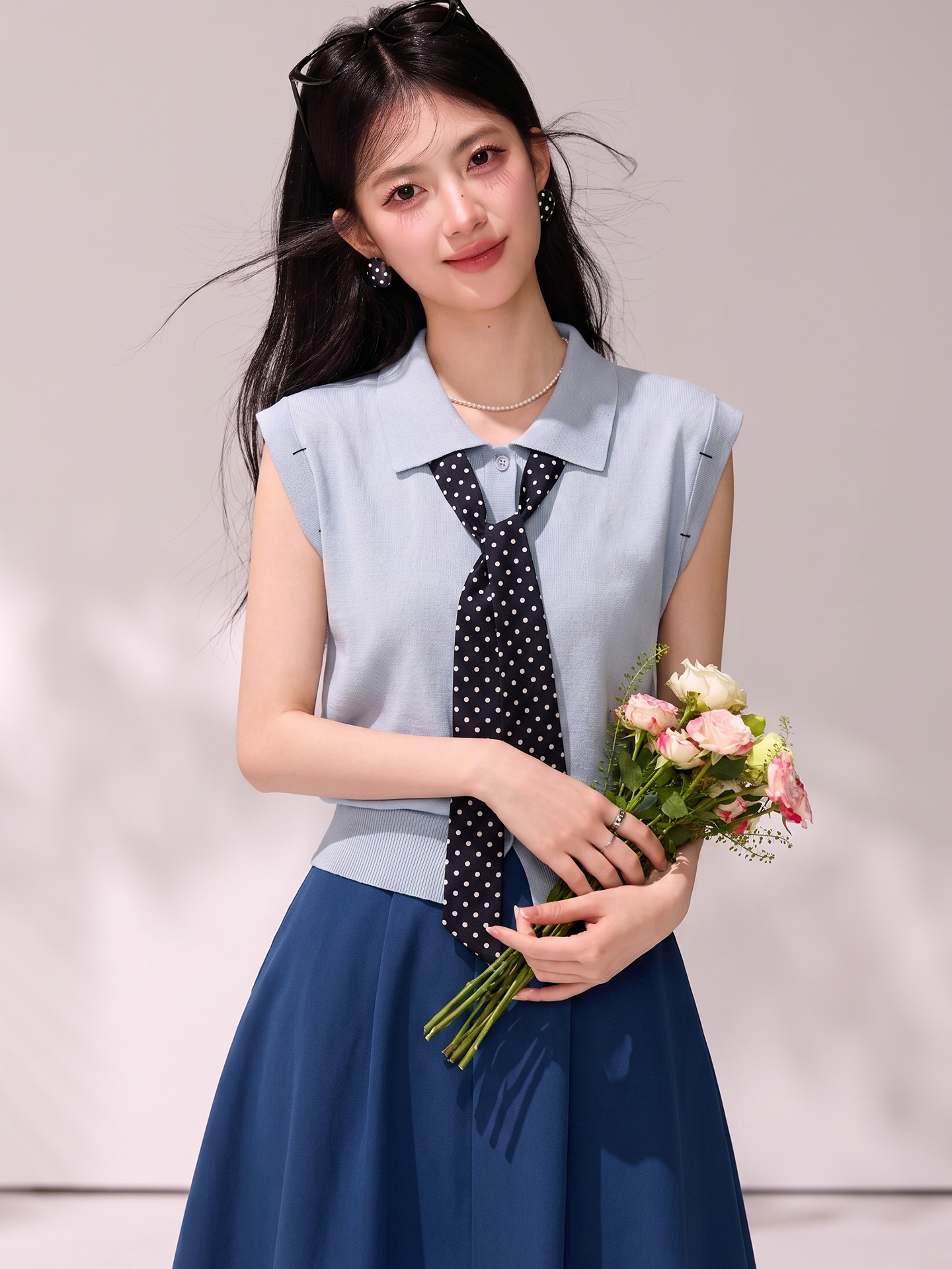 實拍◆有◆2026夏季別致POLO衫寬松小飛袖針織短袖t恤設計感上衣