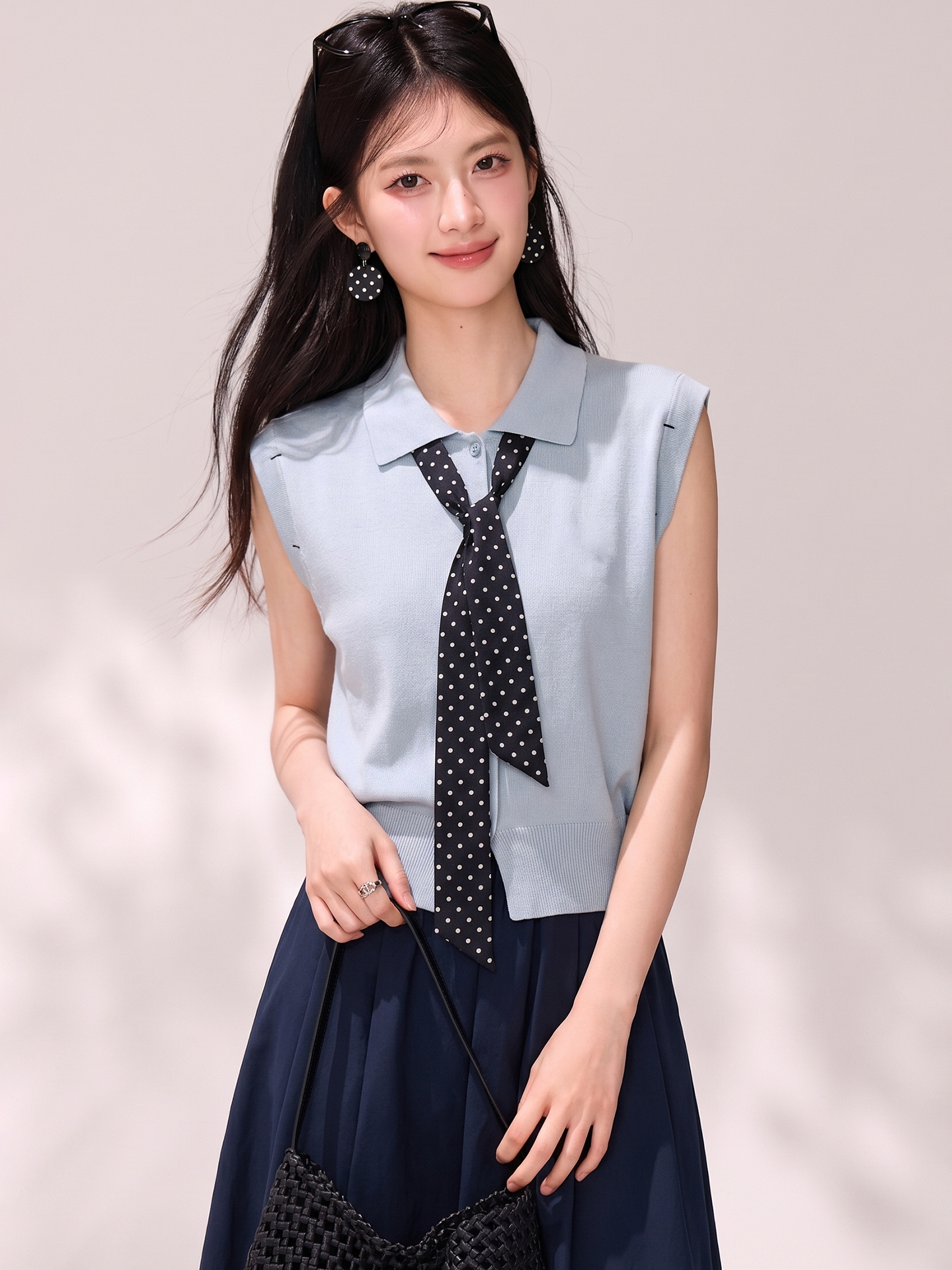 實拍◆有◆2026夏季別致POLO衫寬松小飛袖針織短袖t恤設計感上衣
