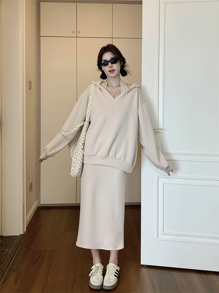 MY15274# 新款韩系气质高级感卫衣女设计显瘦收腰吊带裙女裝貨源服裝批發