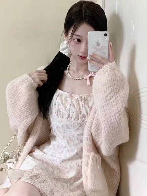 溫柔糯糯2025新款秋冬開衫毛衣針織衫外套寬松慵懶風女