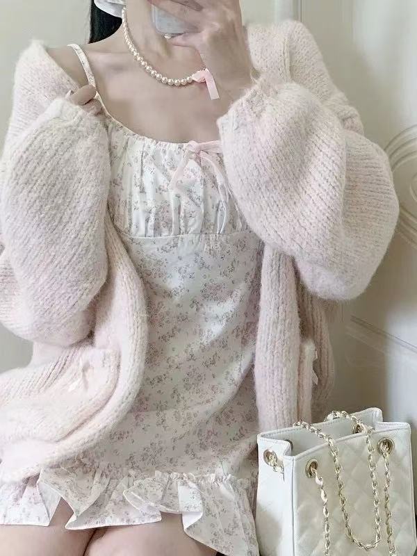 溫柔糯糯2025新款秋冬開衫毛衣針織衫外套寬松慵懶風女