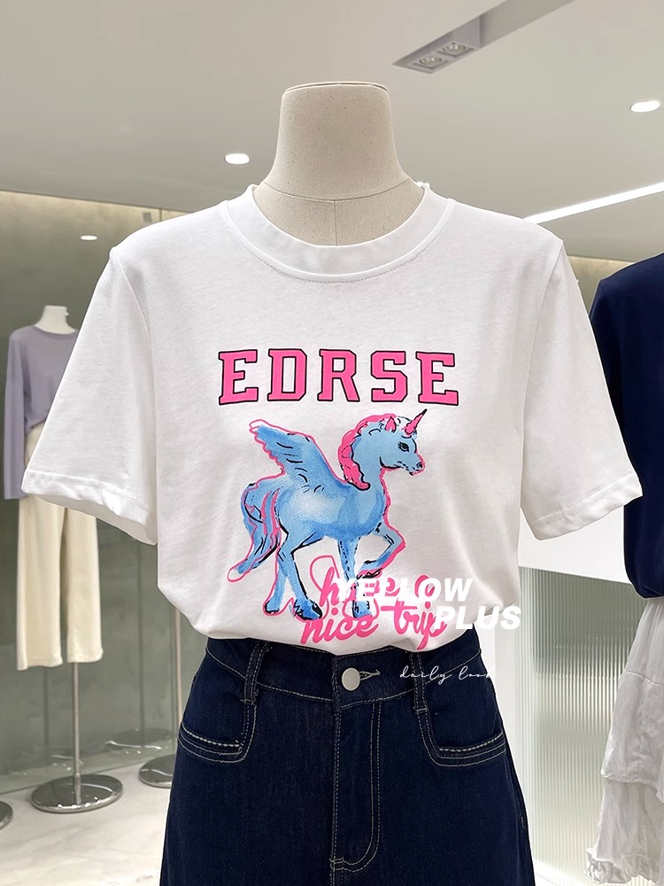 MY17527# 短袖女t恤新款设计感小众独特超好看上衣夏季灰色女裝貨源服裝批發