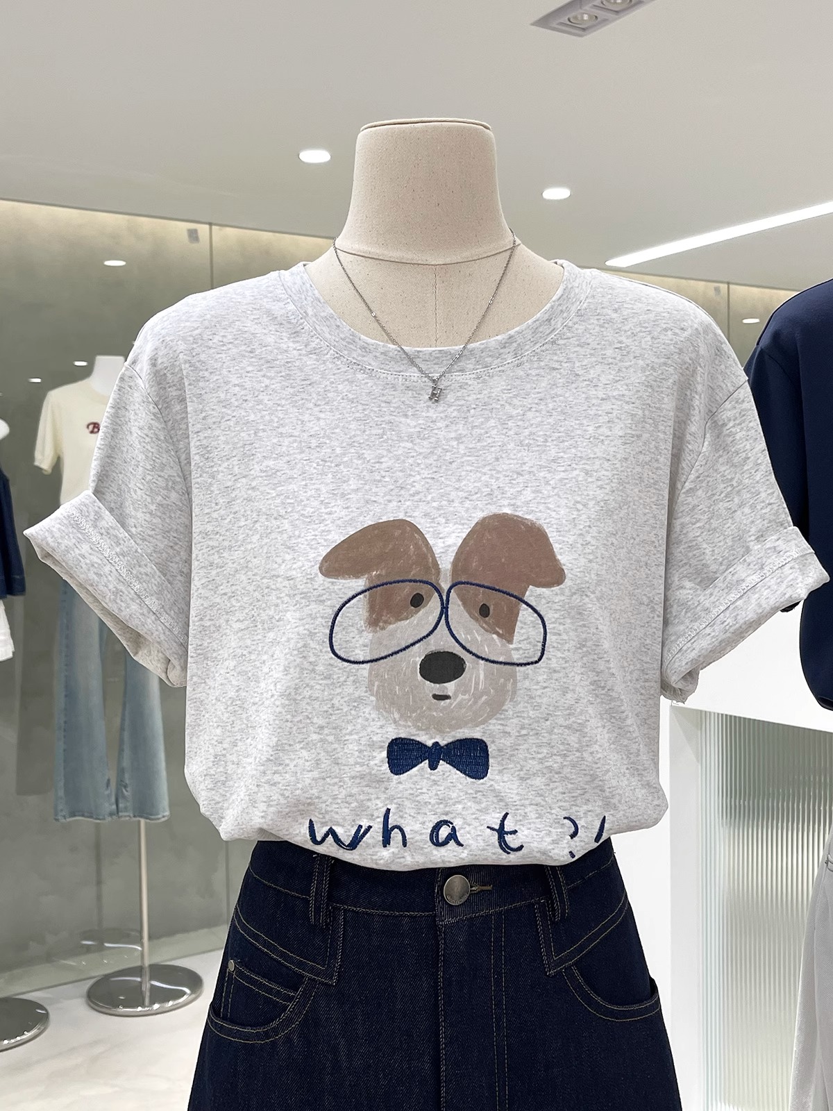 MY17532# 时尚百搭圆领卡通印花短袖T恤女夏季宽松200斤胖mm高级感大码上衣女裝貨源服裝批發