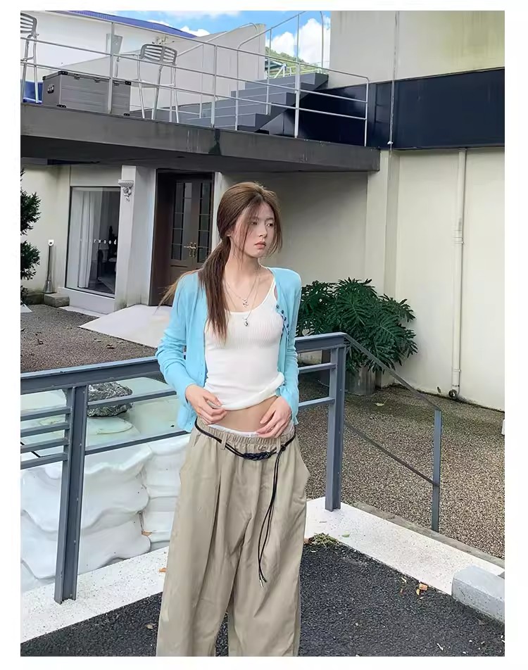 韓系辣妹慵懶百搭針織外套女2026年春秋修身顯瘦休閑長袖外搭上衣