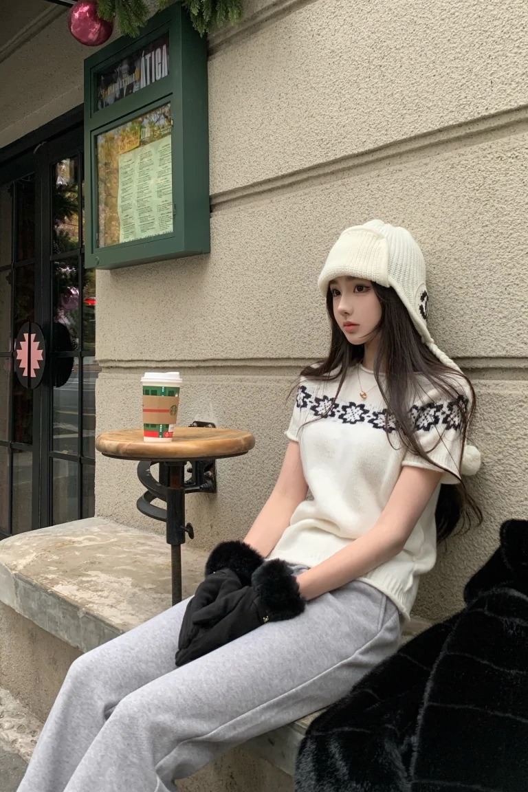 費爾島毛衣慵懶高級感女早春季新款修身套頭針織衫短袖通勤風上衣