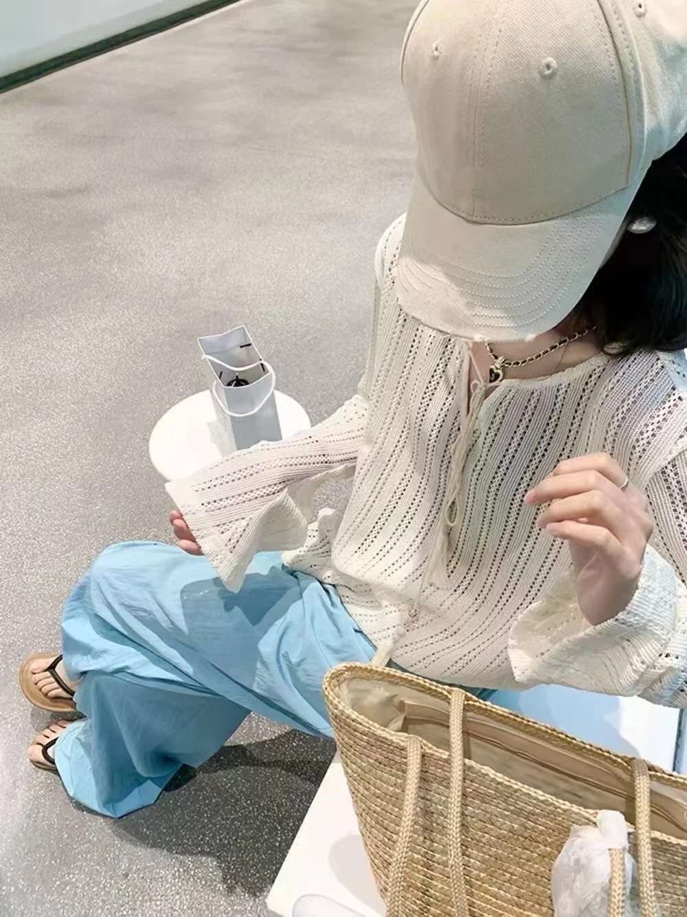 甜心瑪麗 民族風鏤空防曬罩衫女夏季新款設計感長袖上衣服