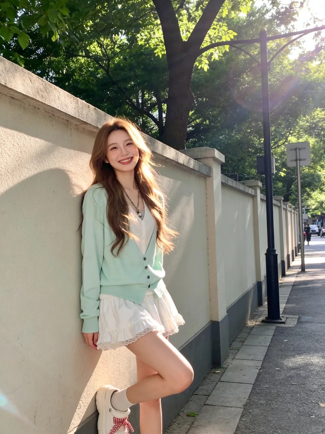 甜美溫柔風圓領長袖針織衫女2026春季新款設計感減齡顯瘦開衫上衣
