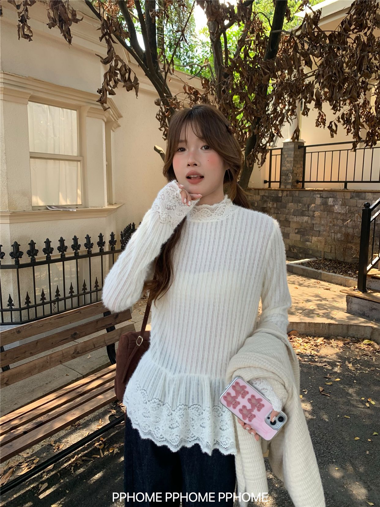原版面料 內搭秋季打底衫t恤女氣質蕾絲花邊韓系慵懶上衣