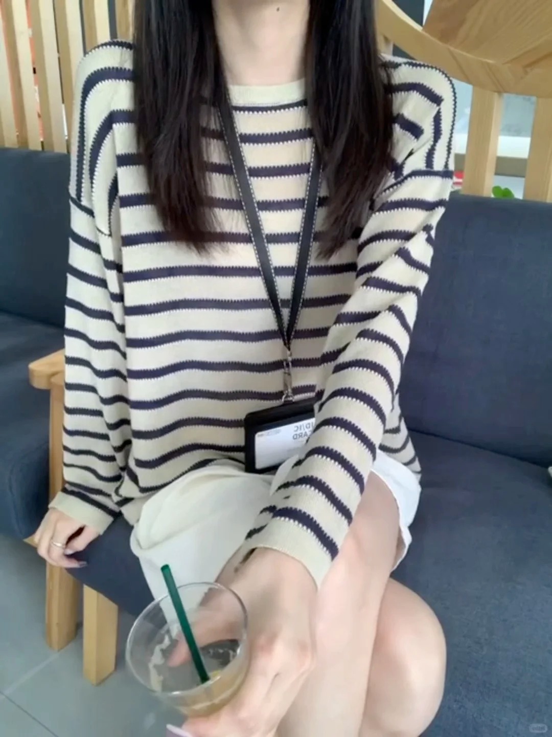 薄款萊賽爾條紋長袖t恤女春夏新款慵懶風防曬針織衫顯瘦百搭上衣
