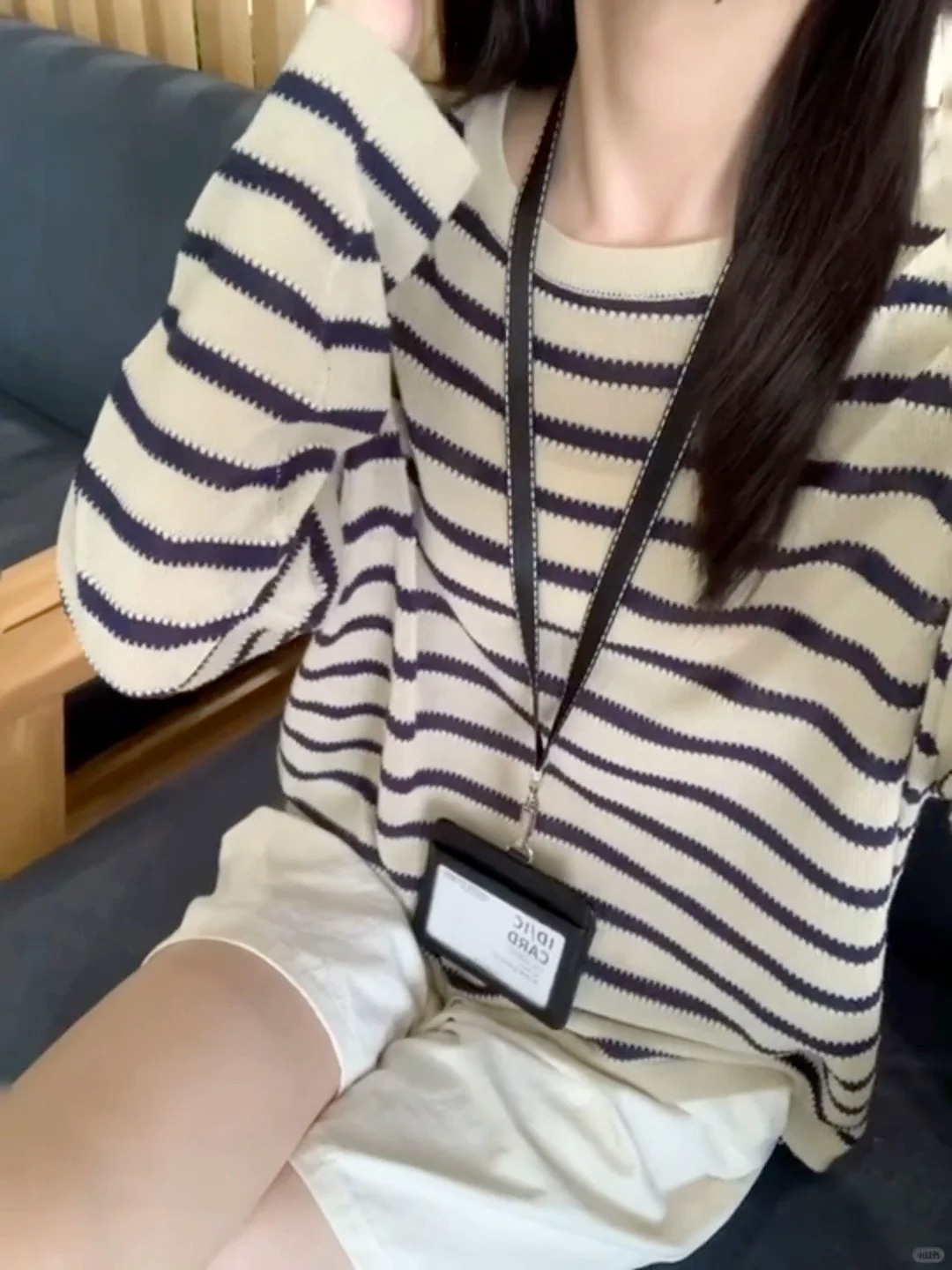 薄款萊賽爾條紋長袖t恤女春夏新款慵懶風防曬針織衫顯瘦百搭上衣