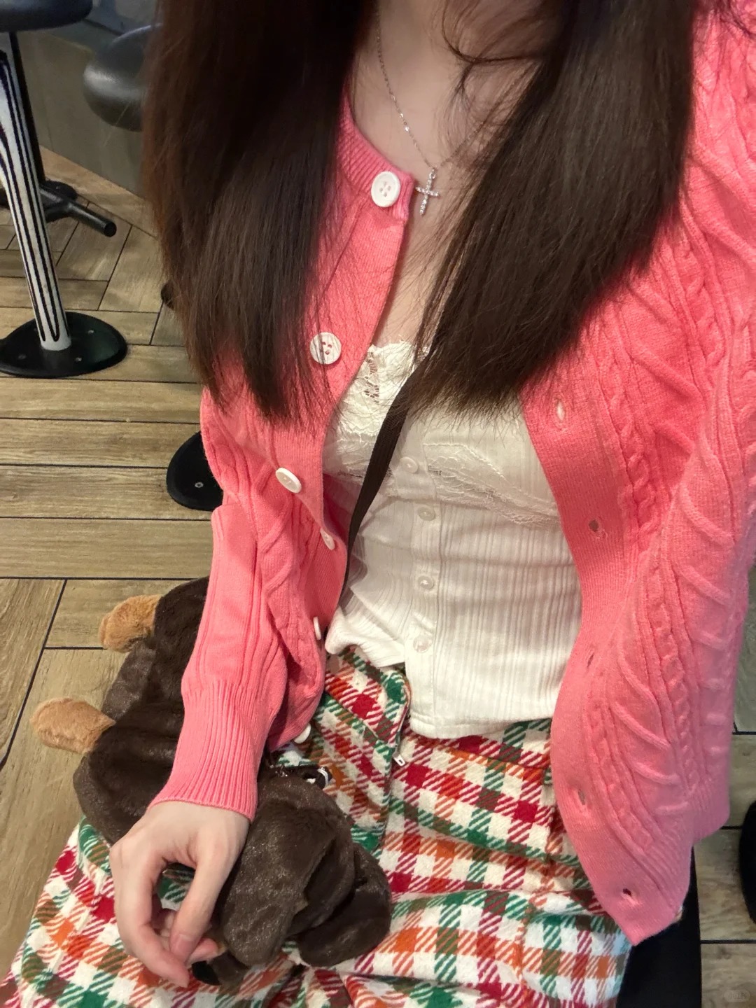 多巴胺玫紅色針織開衫女春季韓系甜美風減齡小眾修身毛衣外套上衣