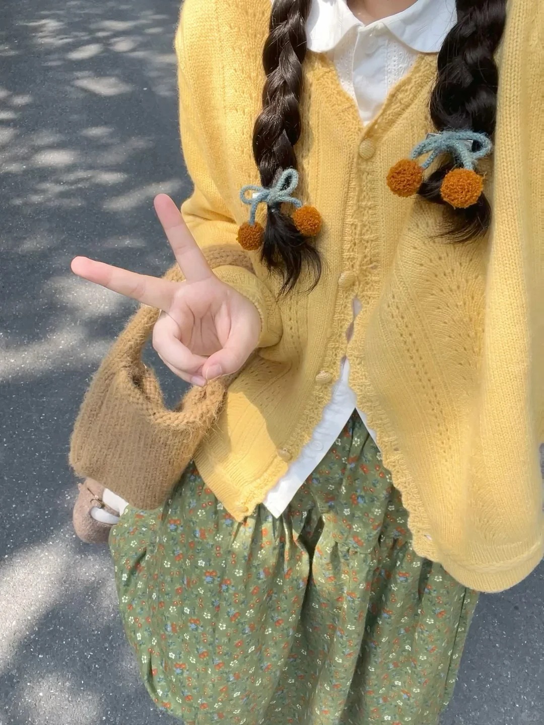 黃色毛衣外套女2026春季新款穿搭韓系鏤空針織開衫加厚小個子上衣