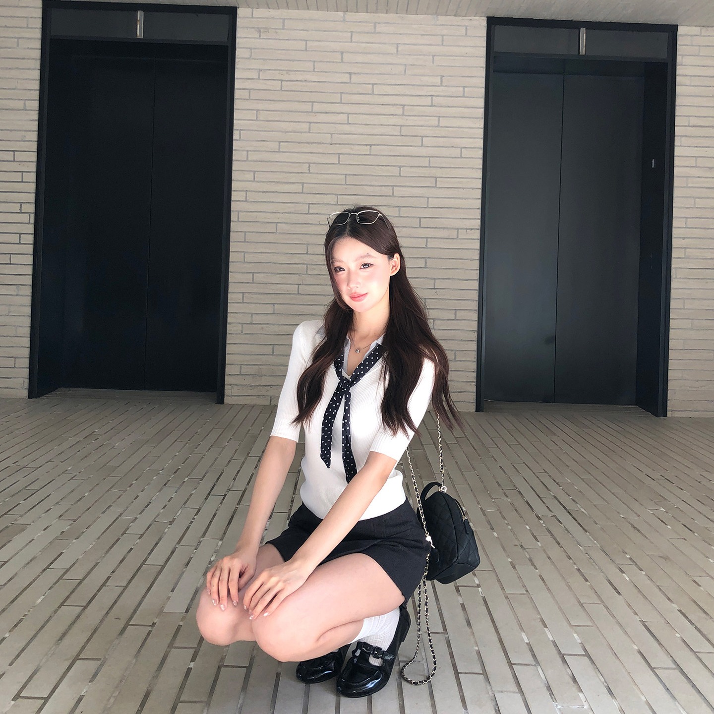 紅人館針織衫女春季穿搭2026新款韓系短款上衣修身v領假兩件毛衣