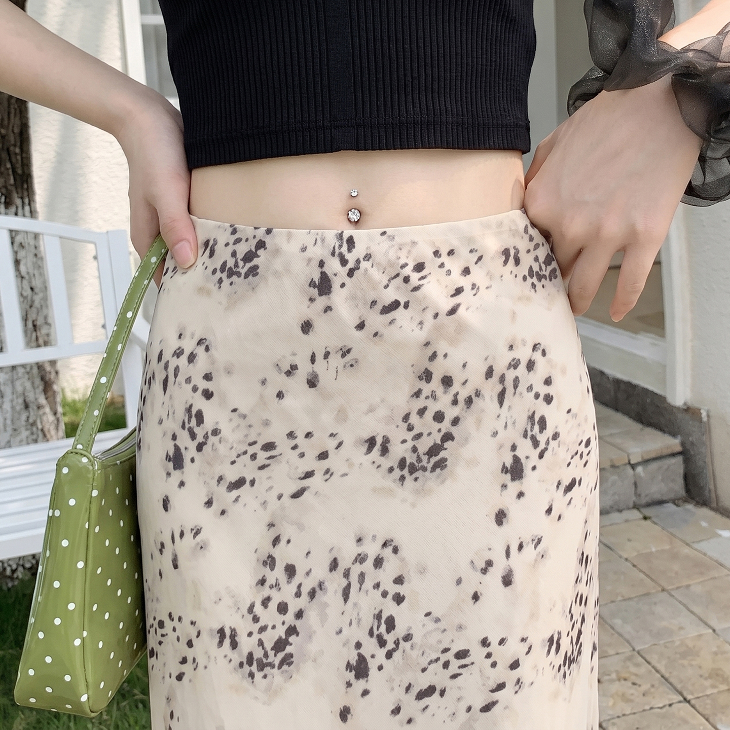 a字魚尾豹紋半身裙女2026年夏季新款設計感漂亮長裙子顯瘦包臀裙