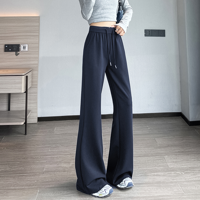 實拍  2025秋冬新款顯瘦微辣褲女韓版長腿精窄版高級感微喇叭衛褲