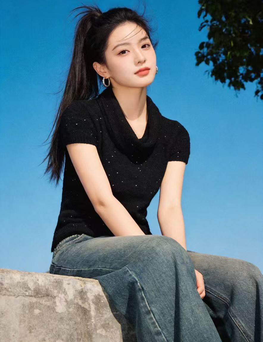 早春女裝2026新款韓系氣質上衣絕美巨好看收腰顯瘦短袖打底針織衫