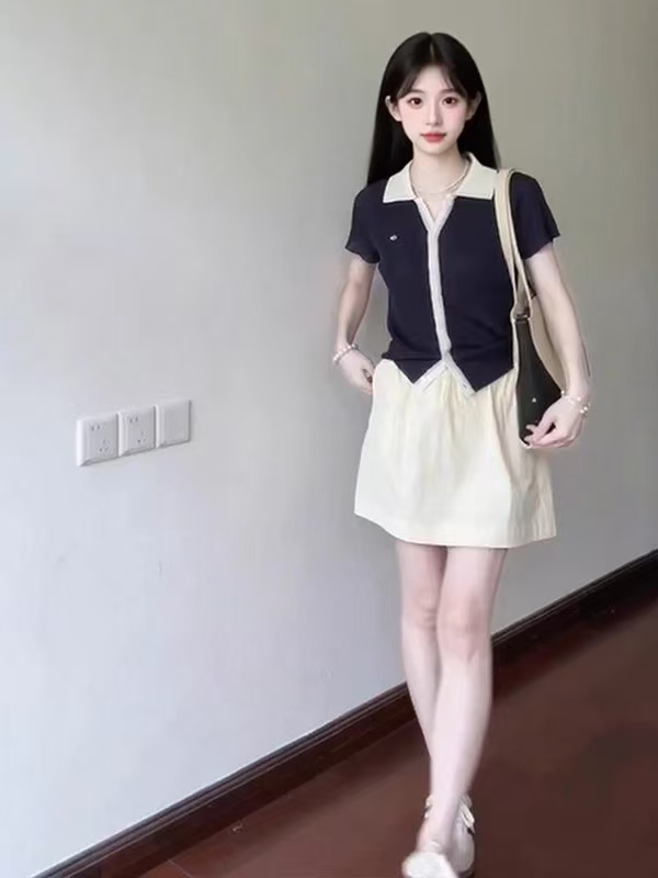 2026超火夏日小個子巨好看的夏裝穿搭配一整套上衣裙子兩件套裝女
