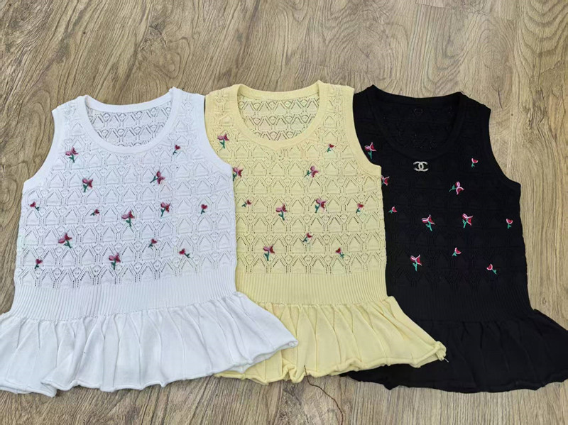 韓系高級感刺繡圓領短袖針織衫女夏季新款洋氣收腰緊身套頭上衣潮