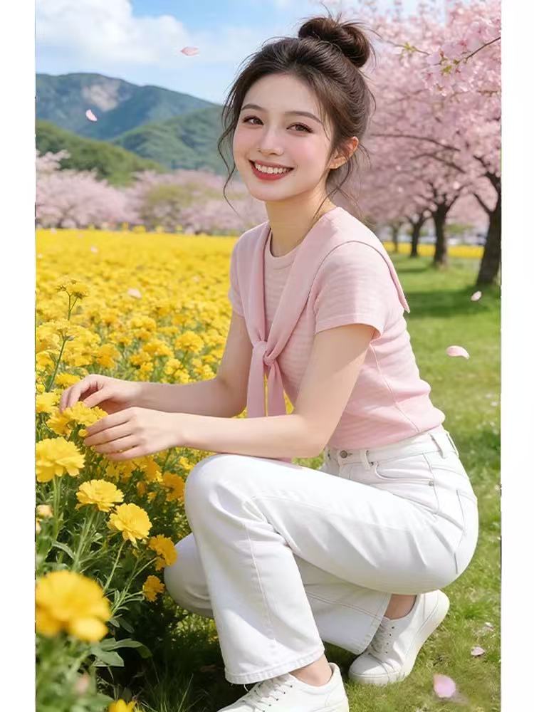韓系減齡設計感披肩條紋短袖t恤女2026夏季新款薄款寬松透氣上衣