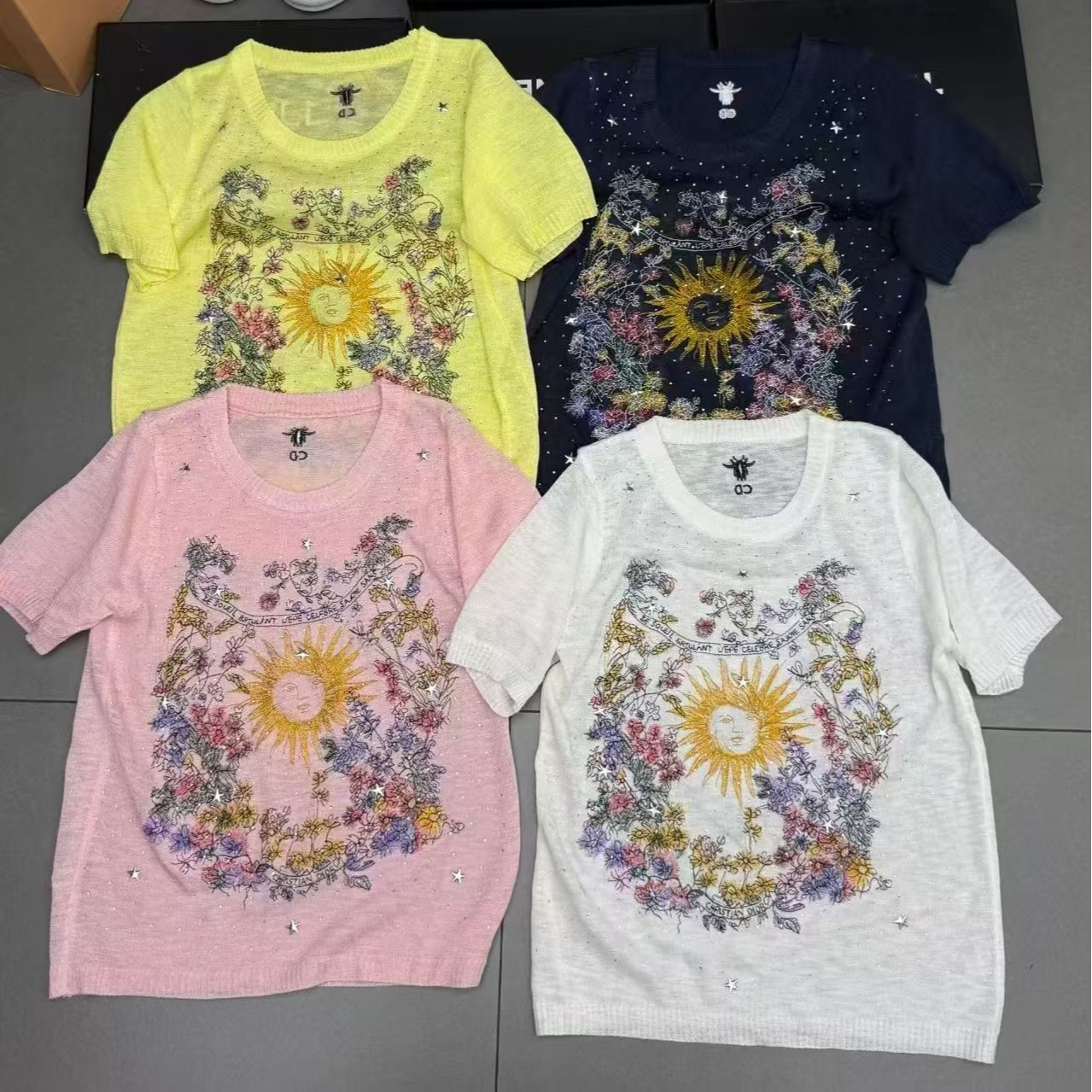 鐘菲菲春刺繡針織衫短袖毛衣女款2026新款獨特漂亮上衣氣質超好看