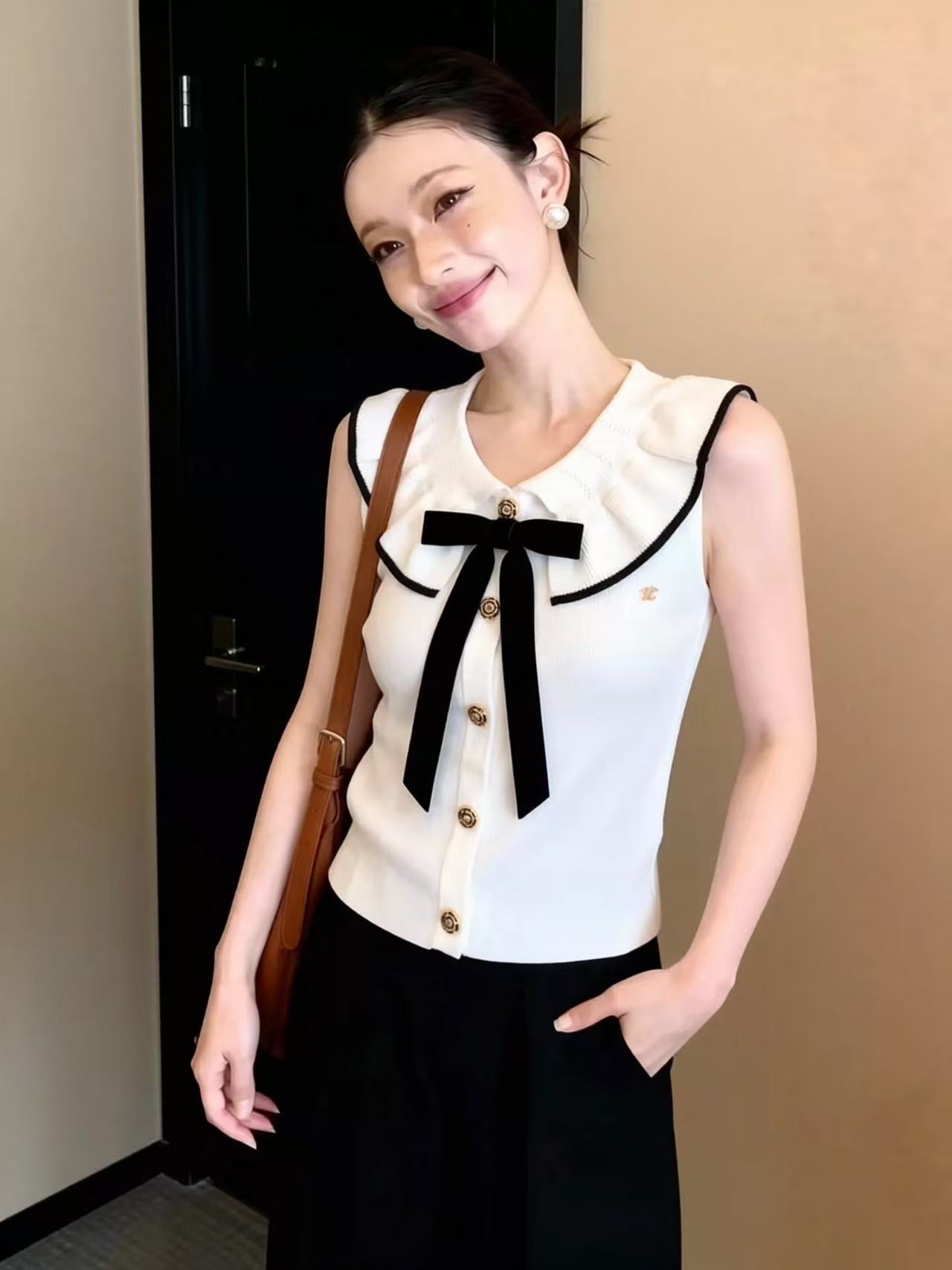 歐貨重磅2026年夏季新款娃娃領針織衫高級感穿搭漂亮上衣女裝潮