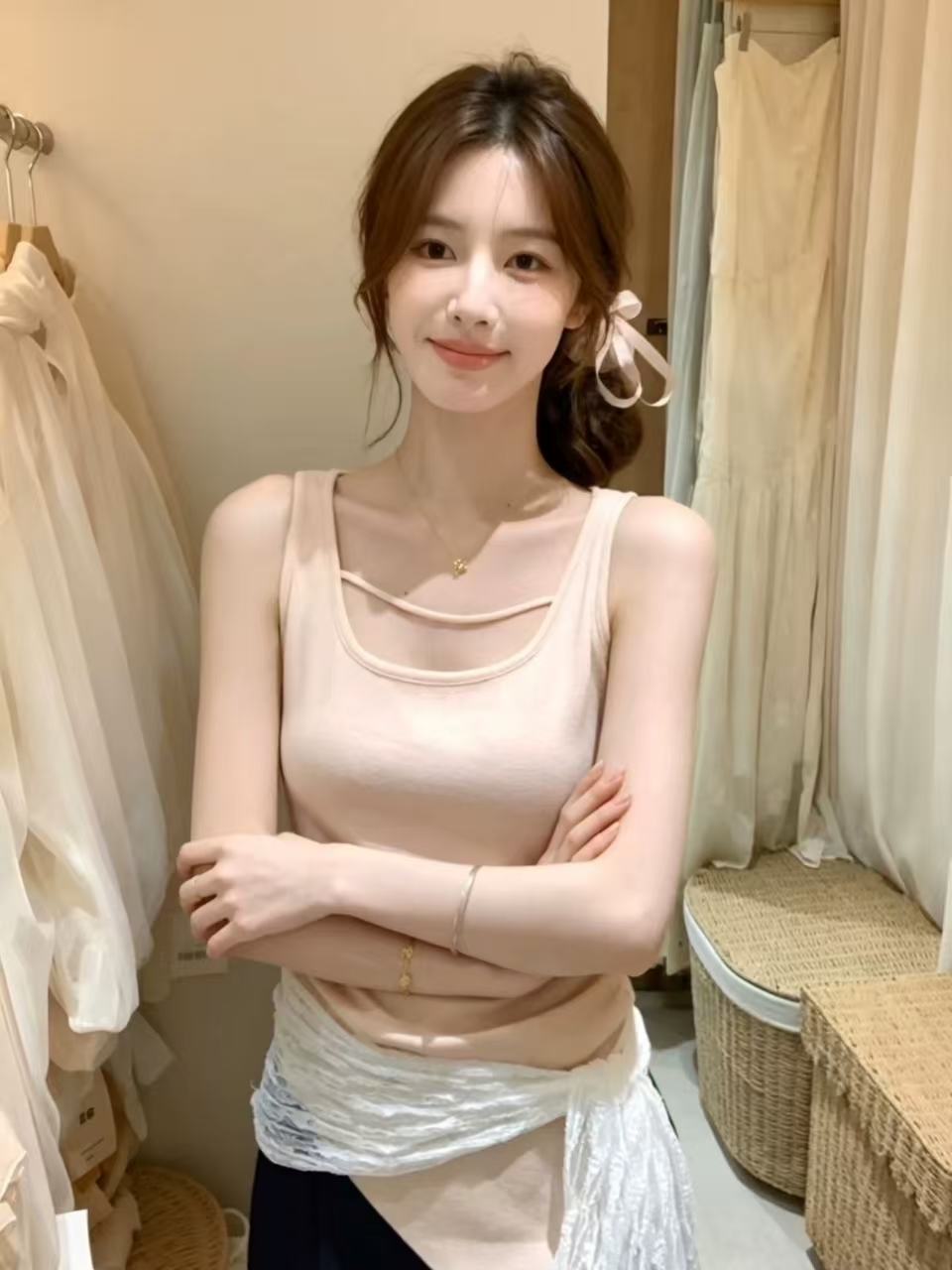 溫柔韓系風針織背心女2026年夏季新款無袖修身顯瘦薄款高級感上衣