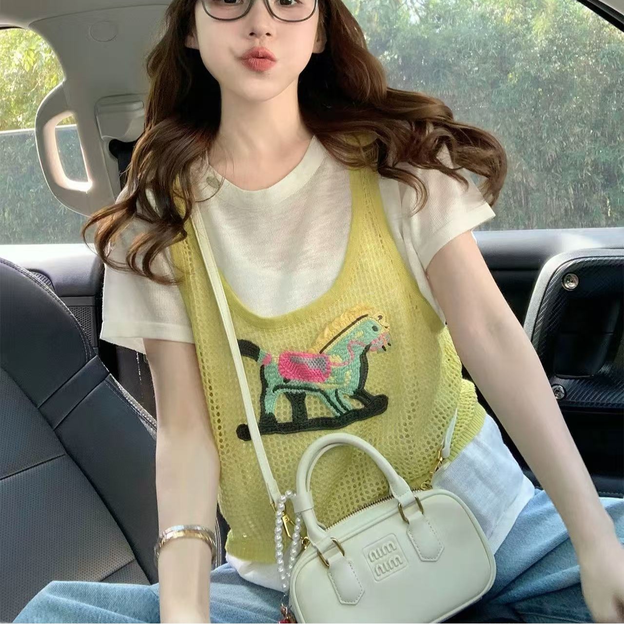 假兩件拼接短袖t恤女2026新款夏季薄款設計感寬松減齡小個子上衣