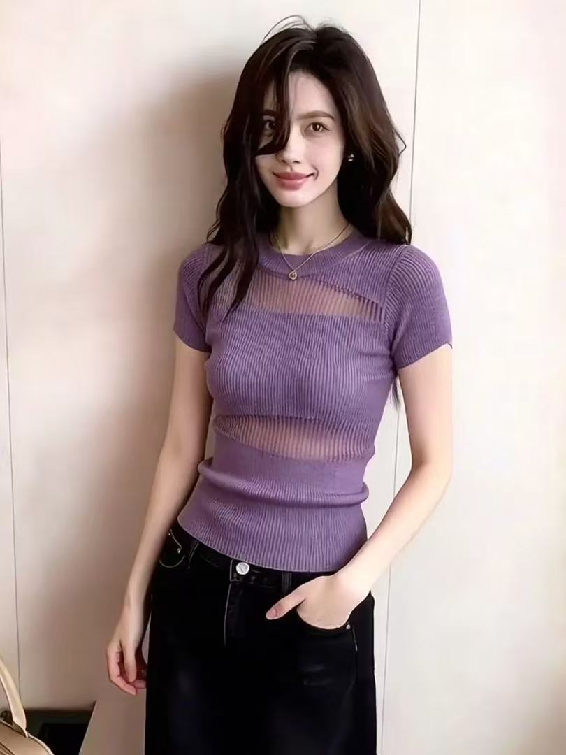 法式簡約風氣質高端優雅短袖女2026夏季新款寬松顯瘦減齡百搭上衣
