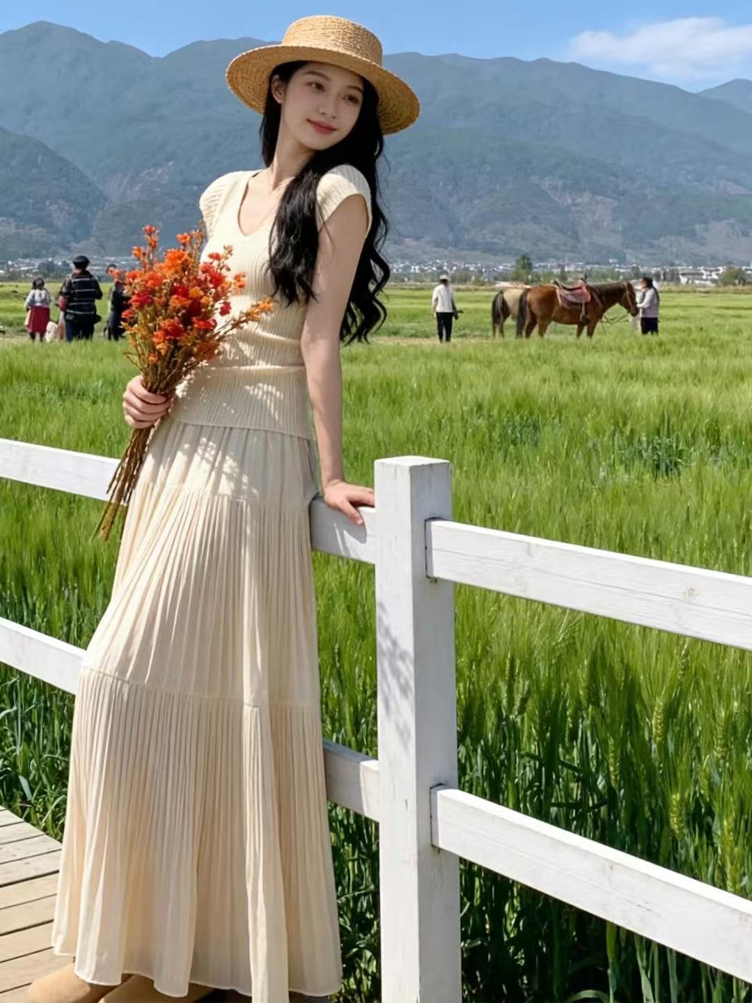 法式V領正肩冰絲針織短袖T恤女2026夏季新款修身顯瘦辣妹短款上衣