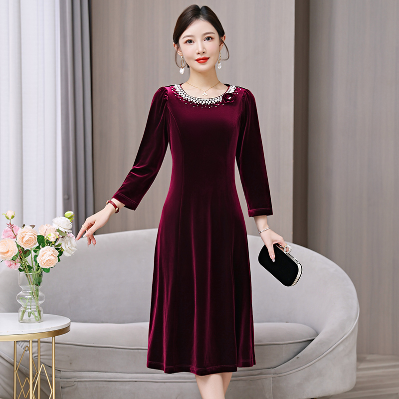 MY13457# 礼服年轻妈妈礼服新款喜婆婆婚宴装女裝貨源服裝批發