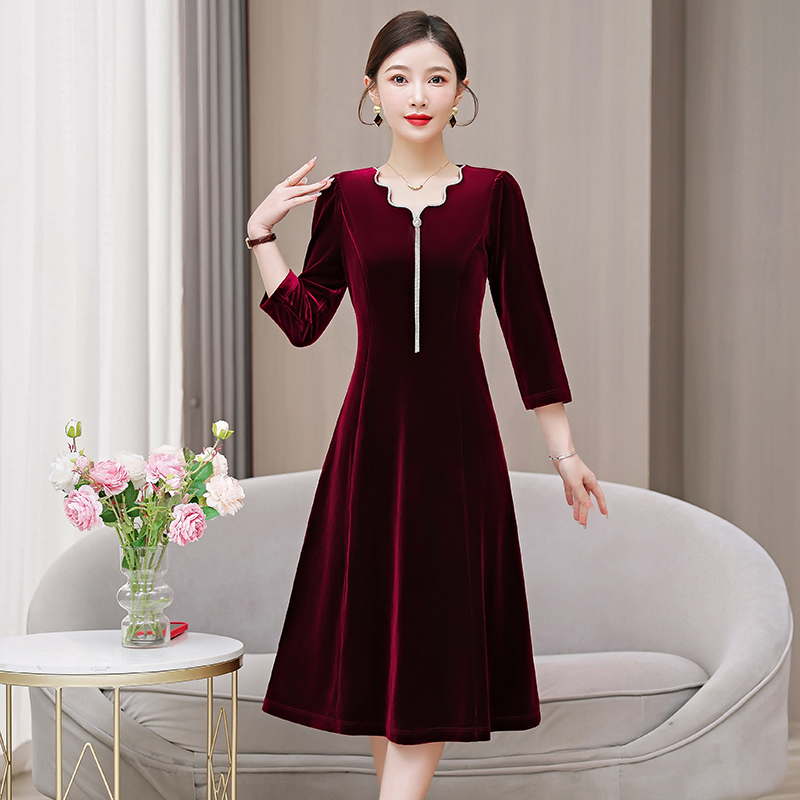 MY13455# 礼服年轻妈妈礼服新款喜婆婆婚宴装女裝貨源服裝批發
