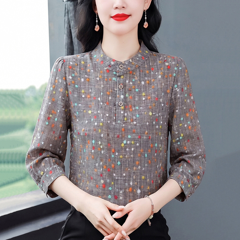實拍有貨2026新款原版正品高級時尚襯衫洋氣減齡七分袖上衣女