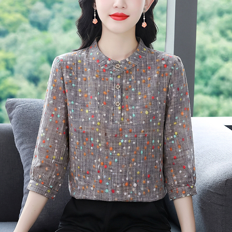 實拍有貨2026新款原版正品高級時尚襯衫洋氣減齡七分袖上衣女