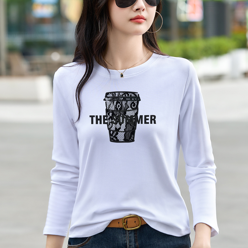 MY17119# 正肩长袖t恤设计感韩版时尚百搭洋气上衣打底衫女裝貨源服裝...