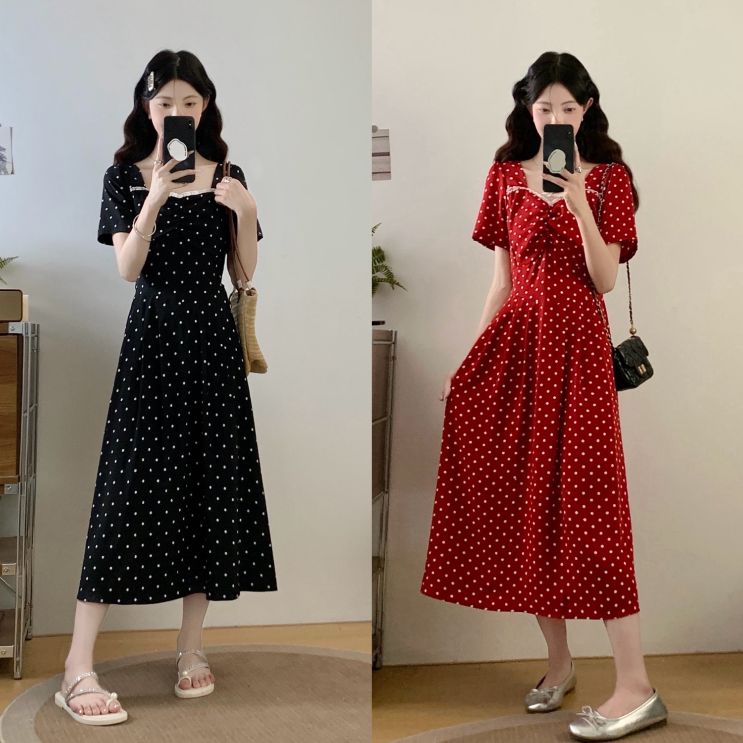 MY9653# 大码女装夏季新款法式时尚洋气百搭甜美修身显瘦连衣裙女裝貨源服裝批發