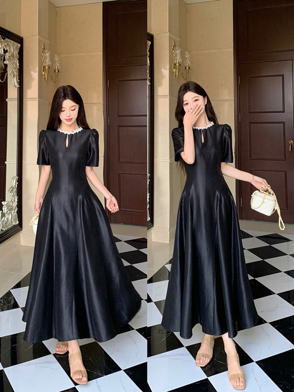 RY1465# 实拍大码夏季新款法式气质漂亮别致小众设计绝美超好看收腰连衣...