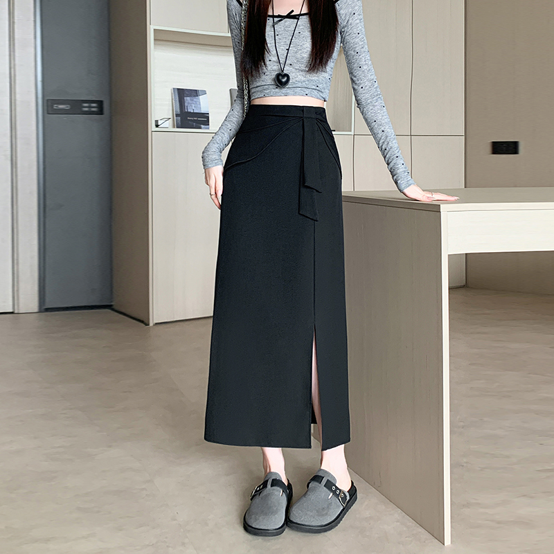 實拍視頻不規則開叉西裝半身裙女2026春夏新款高腰顯瘦A字包臀裙