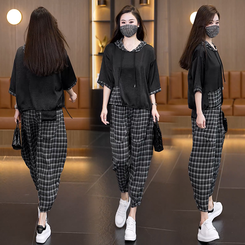 RY3286# 实拍2026夏装新款时尚洋气显瘦遮肉胖妹妹两件套气质大码女装套装