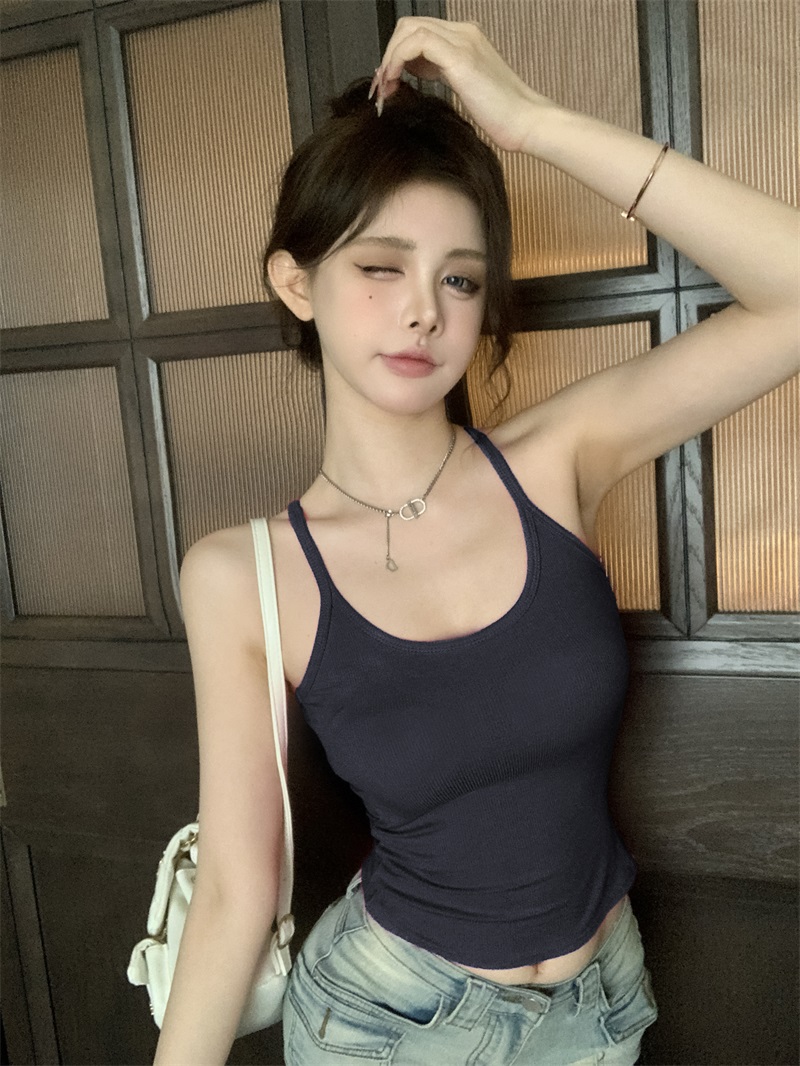 MY9812# 美式内搭工字背心小吊带外穿辣妹胸垫打底美背上衣女裝貨源服裝批發