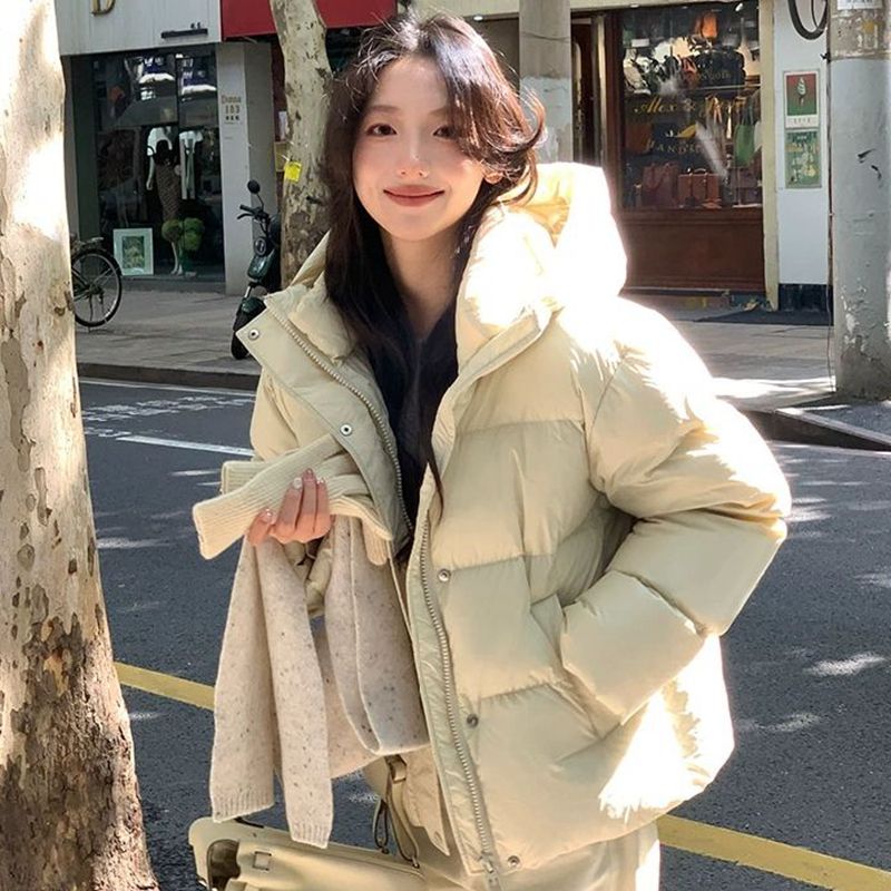 MY15912# 高级时尚白灵儿短款棉服女新款百搭超好看泡芙面包服棉衣外套...