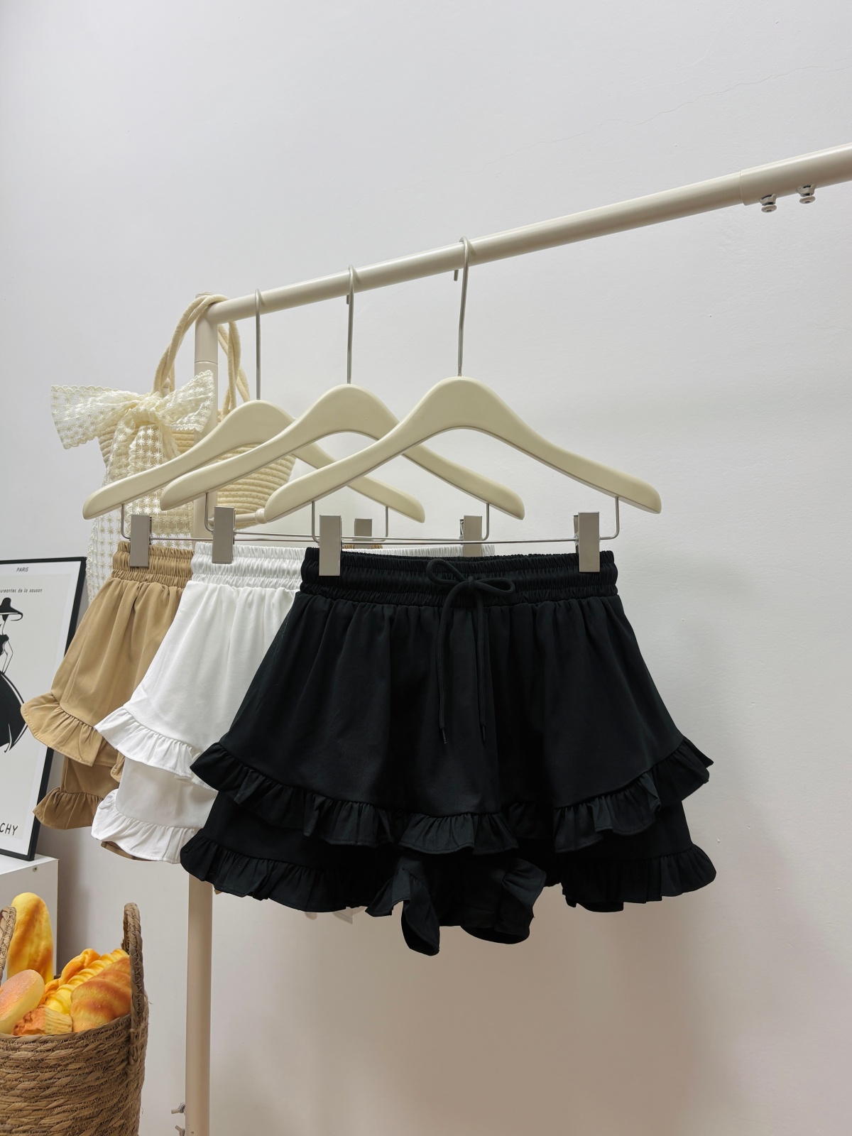 實拍 夏季新款韓系少女荷葉邊褲裙防走光半身裙甜美減齡a字短裙