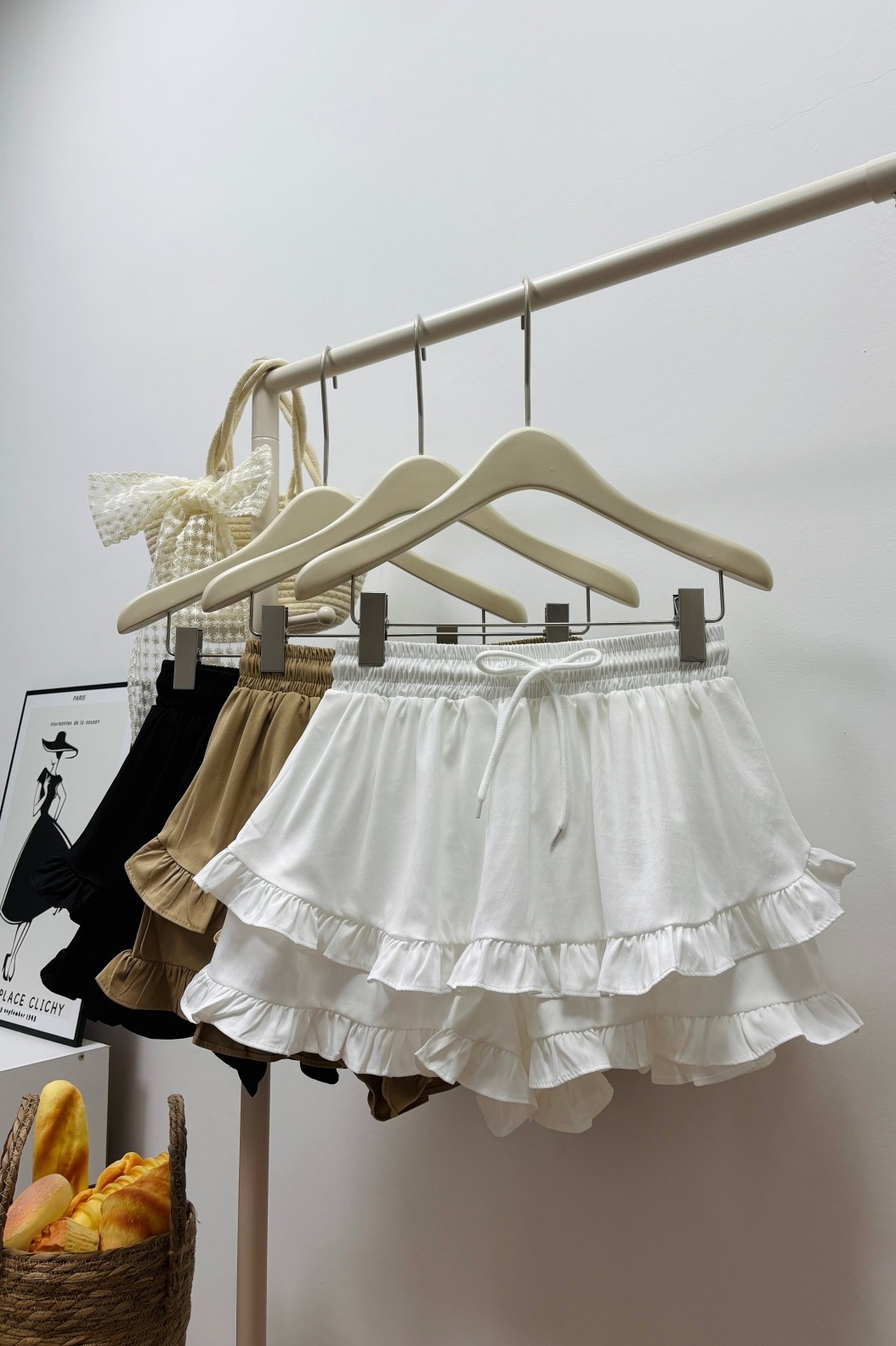 實拍 夏季新款韓系少女荷葉邊褲裙防走光半身裙甜美減齡a字短裙