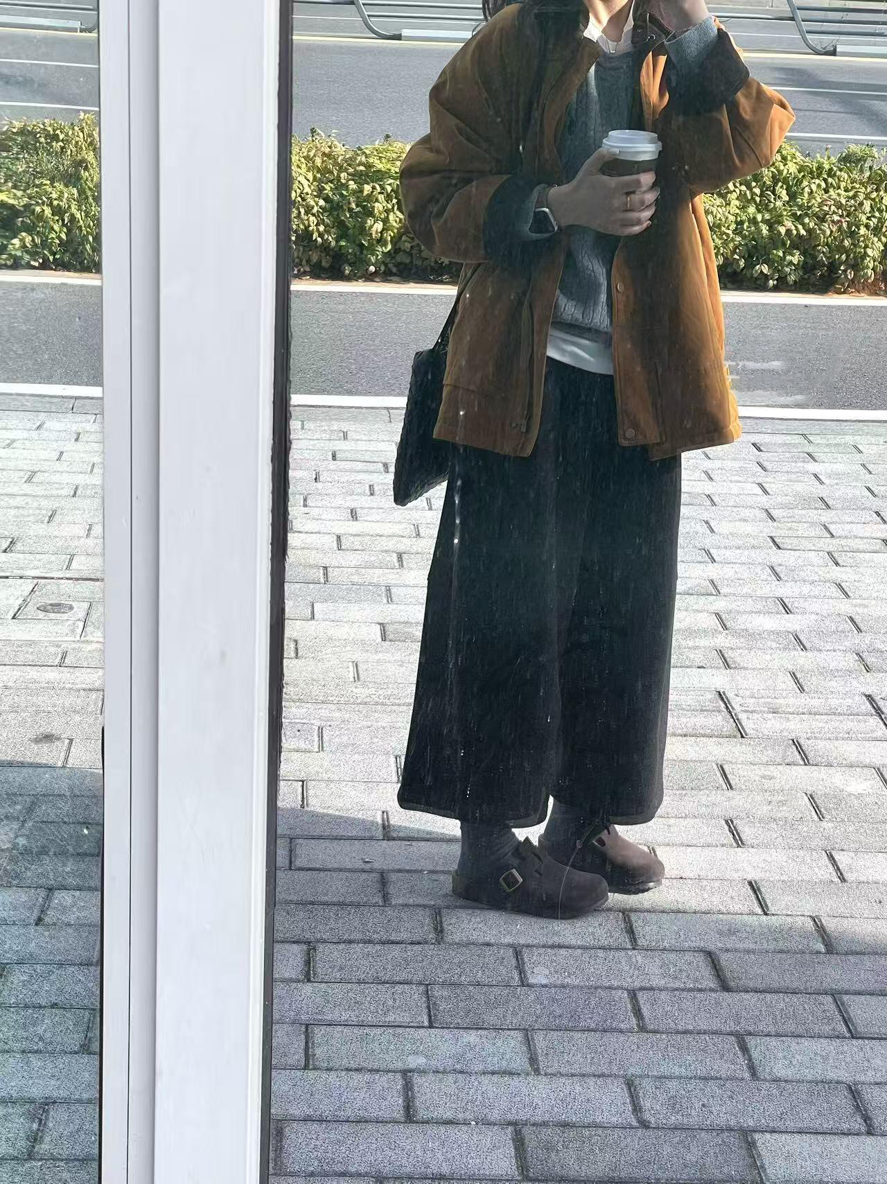 高級韓版氣質毛呢八分褲女秋冬厚款設計感百搭休閑松緊闊腿直筒褲