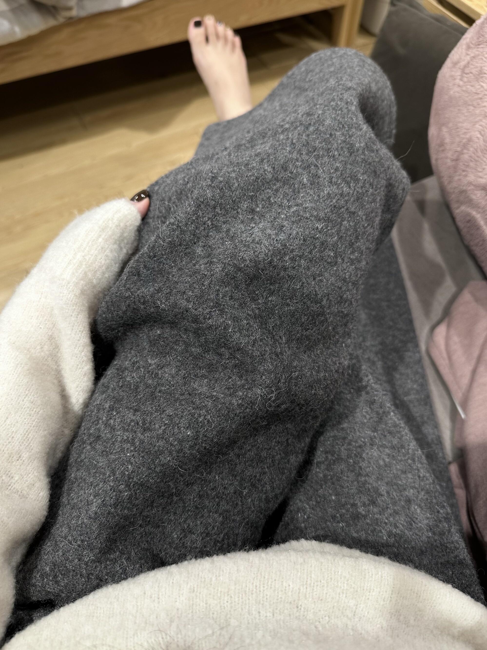 高貨推薦~寬松百搭顯瘦加絨直筒羊毛褲
