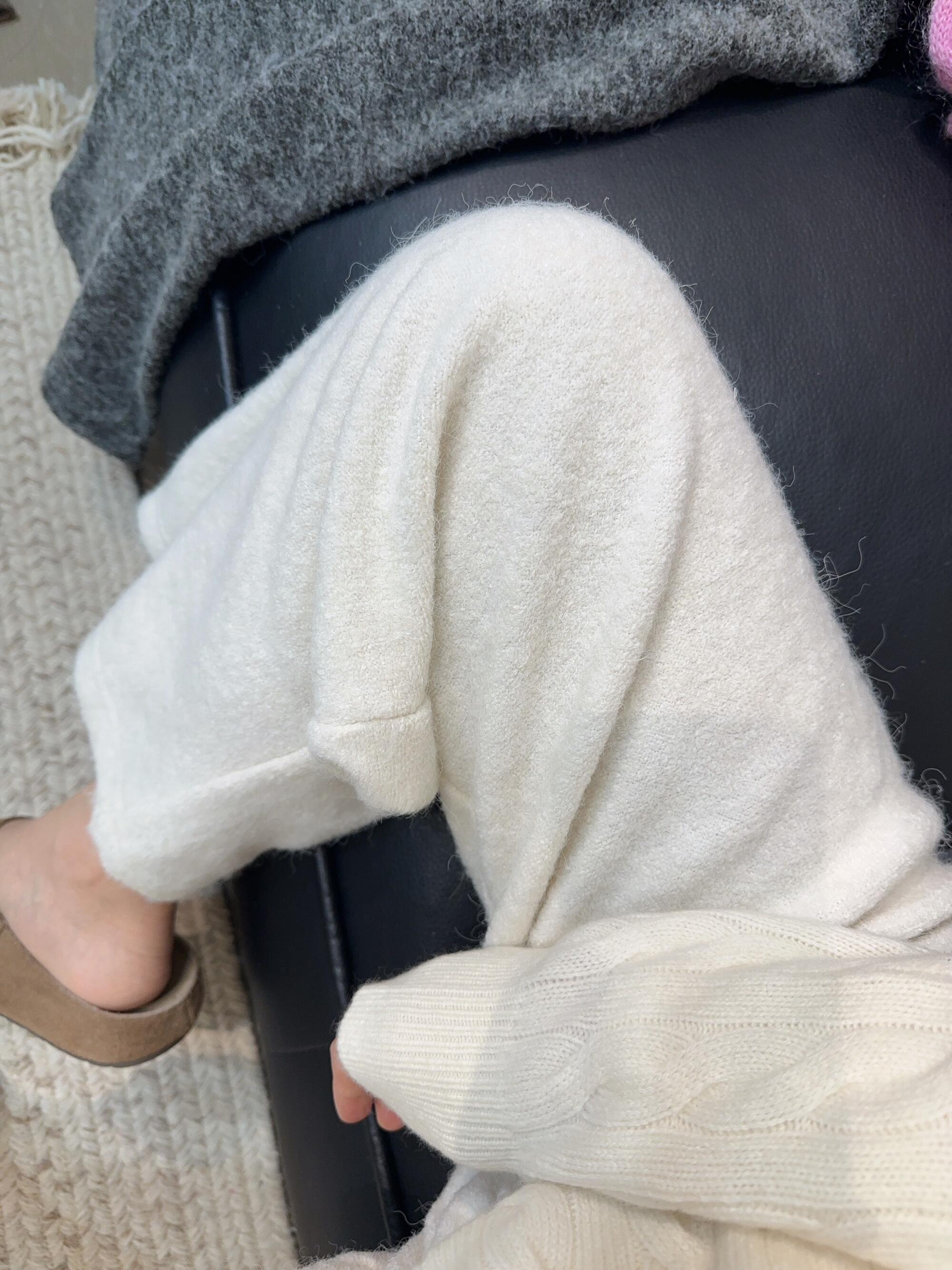 加厚圈圈毛呢闊腿褲女秋冬慵懶氣質寬松直筒羊毛褲子