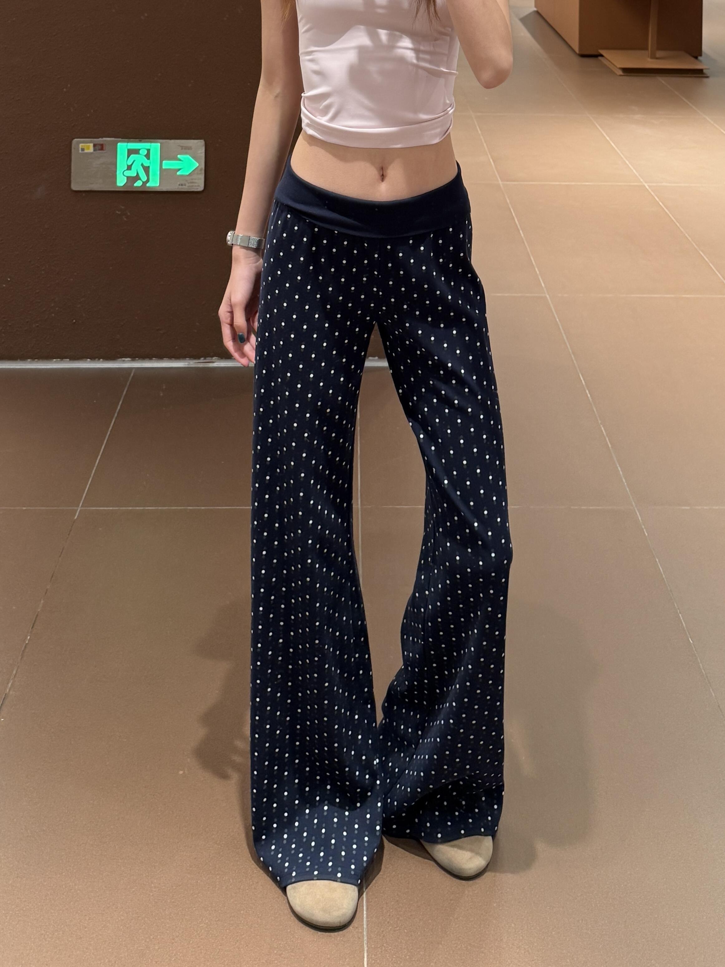 波點直筒褲女2026新款高腰顯瘦