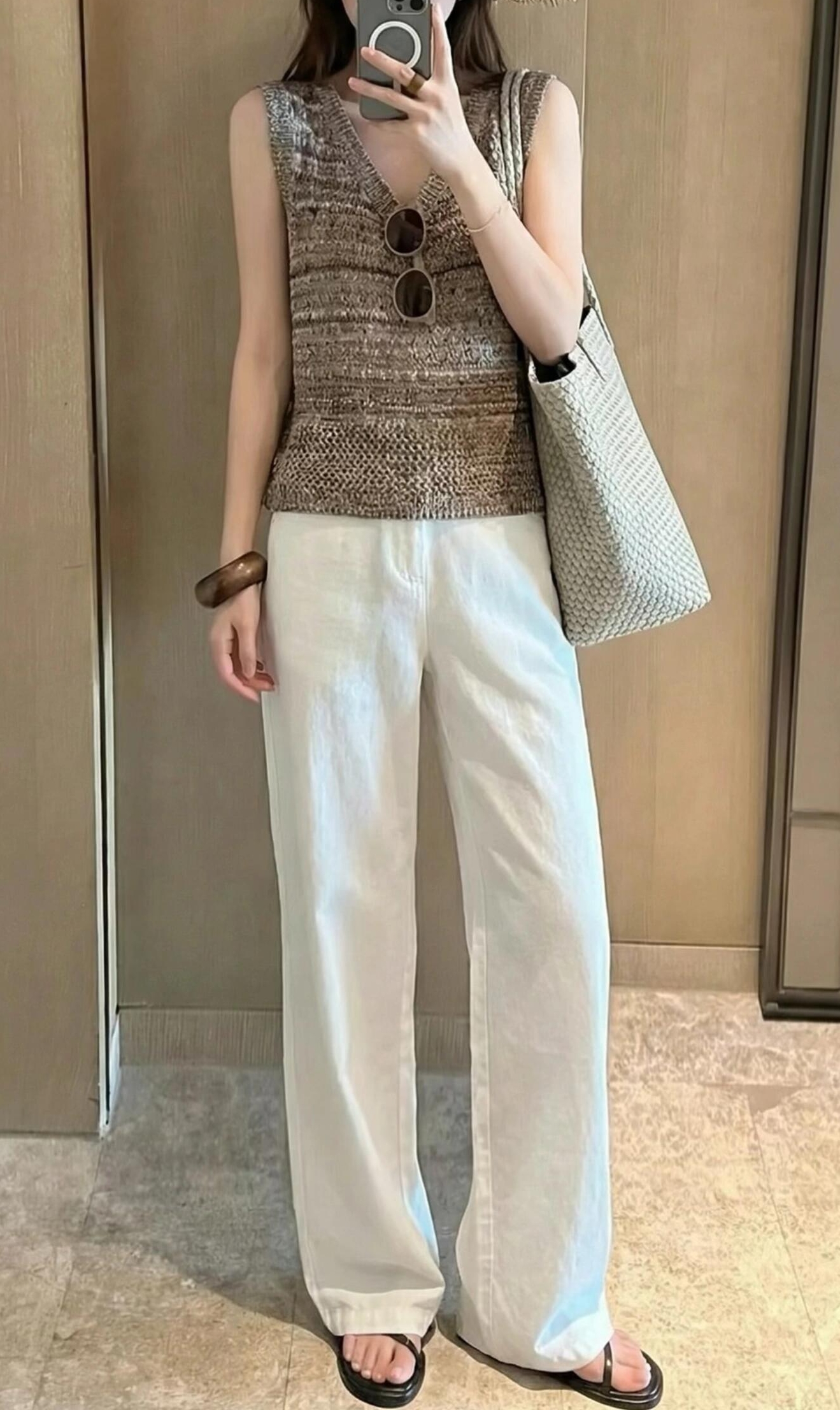 高端小眾亞麻褲老錢風棉麻窄版闊腿褲2025春夏女款