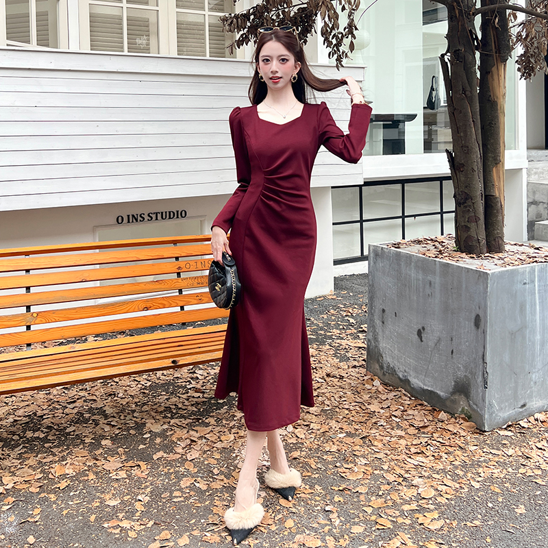 MY16215# 时尚气质显瘦长裙包臀连衣裙女裝貨源服裝批發