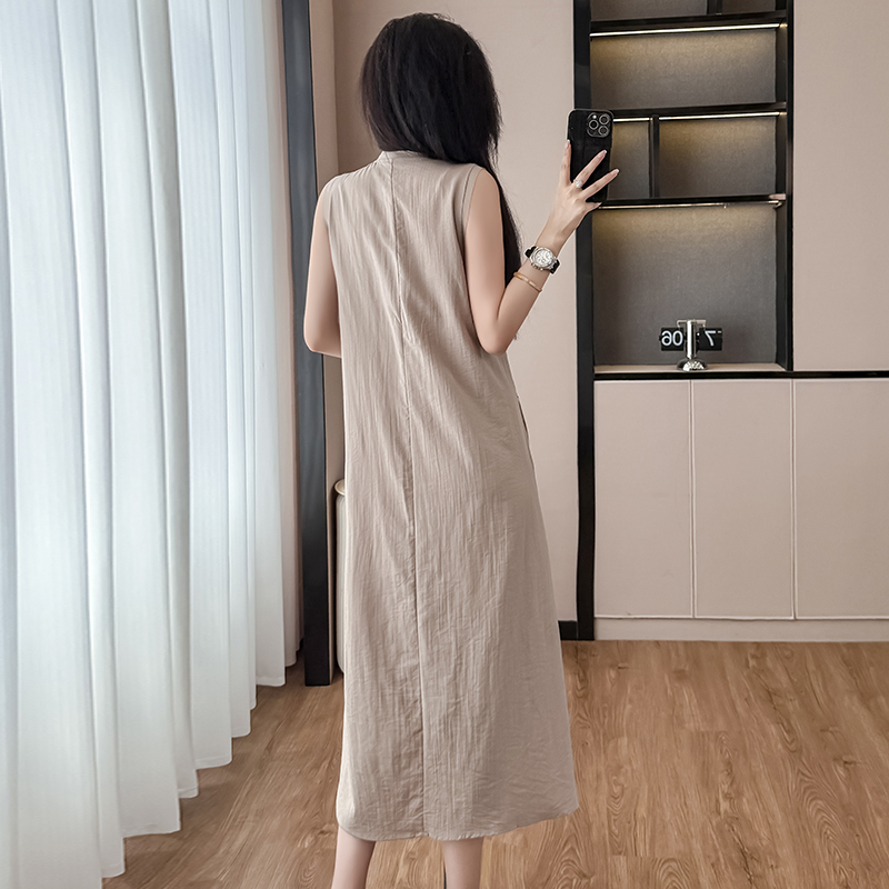 刺繡無袖背心連衣裙女夏2025新款今年流行爆款初夏穿搭漂亮小裙子