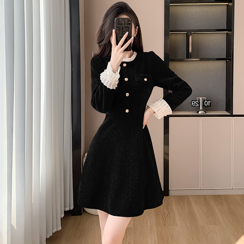 名媛小香風紅色連衣裙女秋冬季2025新款洋氣本命年敬酒服女士短裙